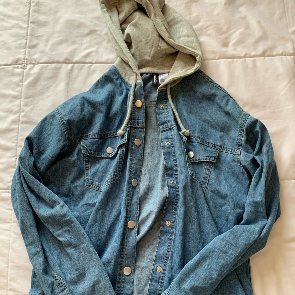 H&M denim jacket with hoodie!